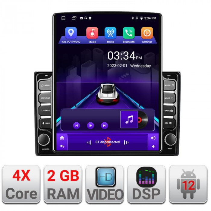 Navigatie dedicata Audi A4 B6 K-050 ecran tip TESLA 9.7&quot; cu Android Radio Bluetooth Internet GPS WIFI 2+32 DSP Quad Core CarStore Technology