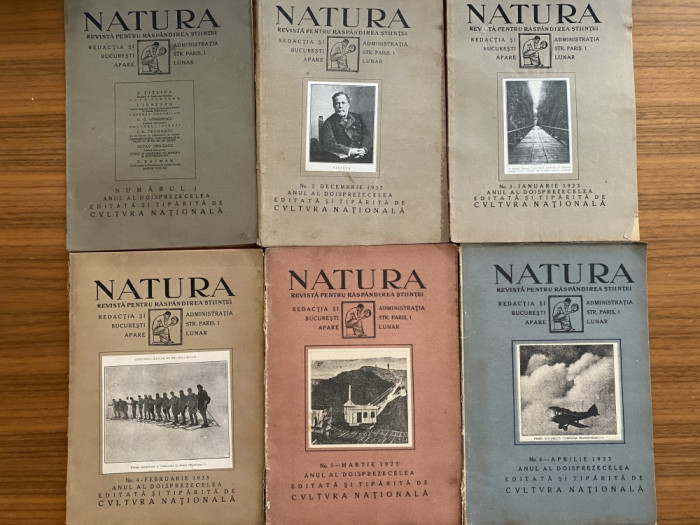 Revista Natura anul XII 1922 - 1923 - 12 numere - primul an dupa razboi !!!