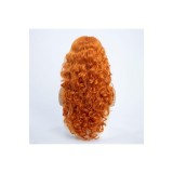 Păr fals lung portocaliu galben ondulat pentru carnaval Halloween cosplay costum 24"