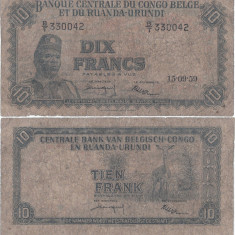 1959 (15 IX), 10 francs (P-30b.10) - Congo Belgian