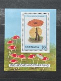 Colita Grenada 1989 &ndash; Mushrooms and Other Fungi, Xeromphalina tenuipes, 6$ MNH -A63, Stampilat