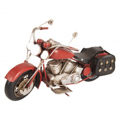 Macheta motocicleta retro metal rosie 28 cm x 10 cm x 14 cm Elegant DecoLux foto