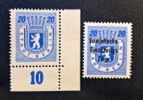 Germania / Berlin (1945&ndash;1948, Ocupația Aliată &amp; Zona Sovietică / SBZ) "Ursul Berlinez"+ Supratipar "Sowjetische Besatzungszone" (Neștampilat) CLK1, Stampilat