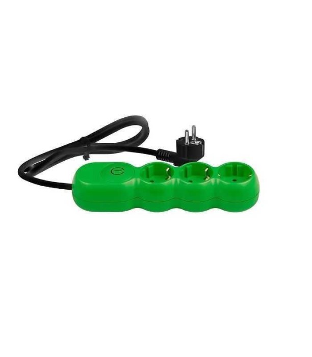 Prelungitor electric 3G1.5 verde 3 prize 5m cu intrerupator