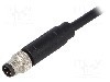 Conector M8, 3 pini, clasa etanseitate IP67, BULGIN - PXPPVC08FIM03ACL010PVC