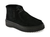 Ghete CLARKS negre, TORHILL MOSS, din piele intoarsa