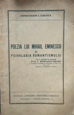 Constantin I. Calotă, Poezia lui Mihail Eminescu şi Psihilogia Romantismului foto