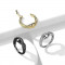 Piercing pentru sept din oțel chirurgical - cerc, corp de șarpe structurat, 10 mm - Culoare: Auriu