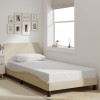 VidaXL Cadru de pat fără saltea, crem, 100x200 cm, textil
