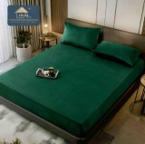 Cumpara ieftin Husa de Pat din Catifea cu Elastic si 2 Fete de Perna 50x70cm,180x200cm,Verde-D135