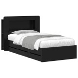 vidaXL Cadru de pat cu depozitare Negru 100 x 200 cm Lemn prelucrat 3434010