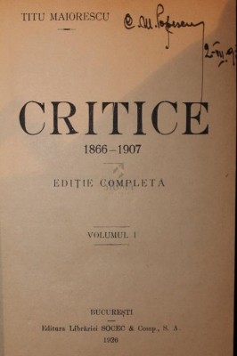 CRITICE 1866 - 1907 foto
