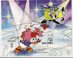 Bhutan 1988 Calgary Olympics, Cartoon, Disney, perf.sheet, MNH AD.019 foto