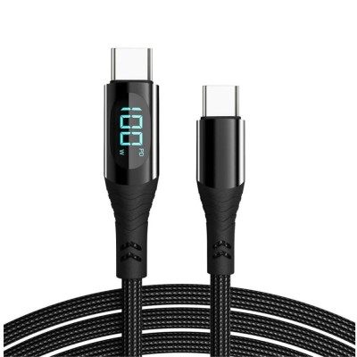 Cablu PD Super Fast USB la Type C, cu afisaj digital, 1.2m, 196866 foto