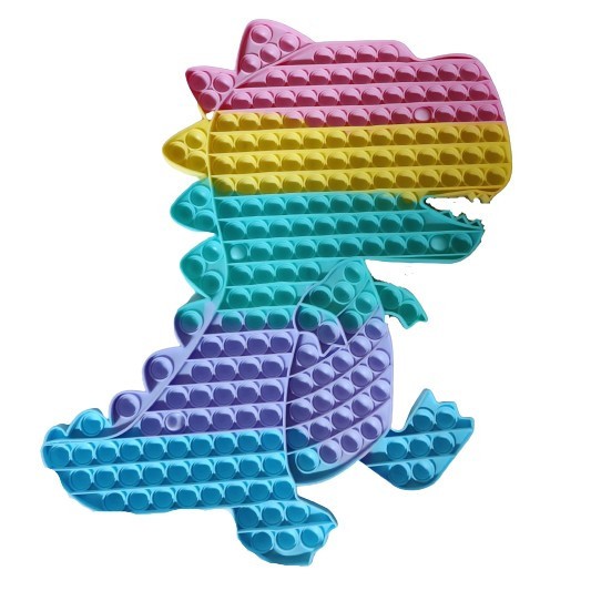 Jucarie antistres din silicon, flippy, pop it now, dinozaur, multicolor, 45x32 cm, model 3
