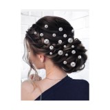 Cumpara ieftin Ace Par Mireasa, Model cu Perle 1 x 8 cm, Alb - 18 BUC