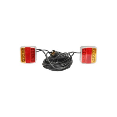 Set lampi LED magnetice pentru remorca, fisa 7 pini, cablu intre stopuri de 2,5m, cablu fisa 7.5m 12V Cod: BK69079 Automotive TrustedCars foto