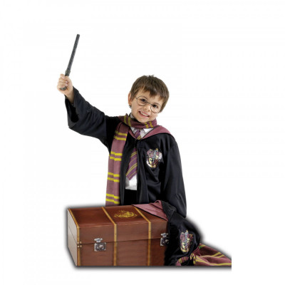 Set costum Harry Potter Deluxe cu cufar pentru copii 110 - 130 cm 5-7 ani foto