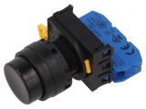 Comutator apăsare 22mm 1 NO negru Poz.i