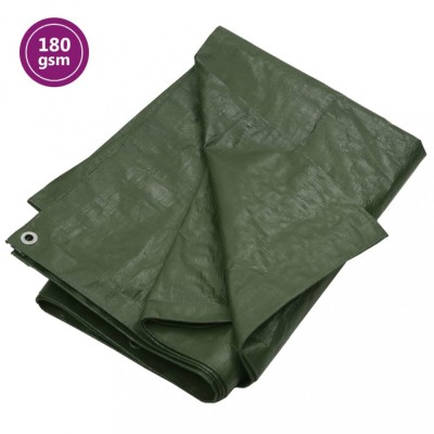 vidaXL Prelată 180 g/m&amp;sup2;, verde, 6x6 m, HDPE foto