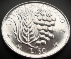 Moneda 50 LIRE - VATICAN, anul 1977 * cod 1827 = Papa Paul VI -lea