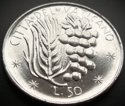 Moneda 50 LIRE - VATICAN, anul 1977 * cod 1827 = Papa Paul VI -lea foto