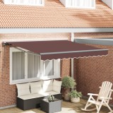 vidaXL Cortina Retractabilă Manual Maro 350x250 cm