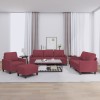VidaXL Set canapea cu perne, 4 piese, roșu vin, material textil