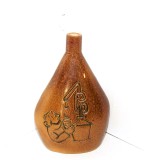 Carafa decanter liqueur, ceramica emailata, hand made, anii 50 - Gresval Portugalia