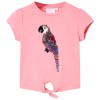 Tricou pentru copii, roz fosforescent, 140, vidaXL