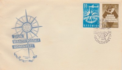 1960 Romania - FDC Ziua marcii postale romanesti (cu vigneta), LP 508 a foto