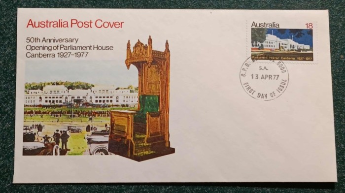 Australia 1977 - 50-a aniversare a Palatului Parlamentului, FDC