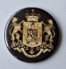 Stema regala a Romaniei cu deviza Nihil Sine Deo - insigna rara 6 cm diametru