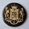 Stema regala a Romaniei cu deviza Nihil Sine Deo - insigna rara 6 cm diametru