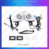 Lumini ambientale difuzoare stalpi fata Mercedes Clasa S W223 cu control original