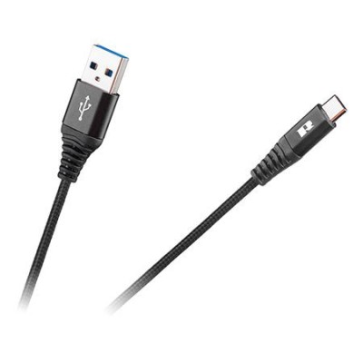 Cablu USB A 3.0-tip C 1m Rebel negru foto