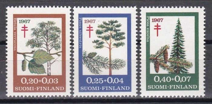 Finlanda 1967 - Prevenirea tuberculozei - Copaci, MNH