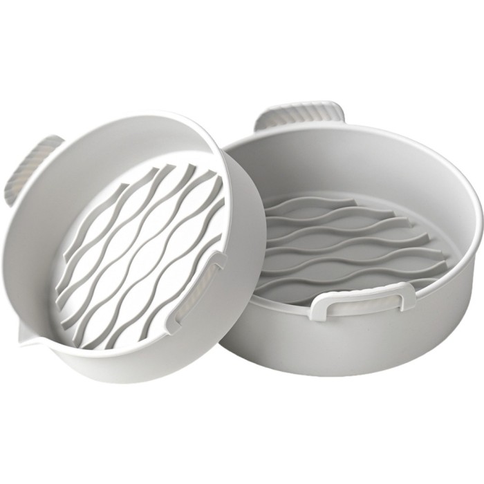 Set 2 tavi din silicon ecologic pentru air fryer flippy, temperatura maxima 230 grade, reutilizabile, reciclabile, cu manere anti-alunecare, fund anti