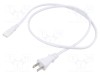 Cablu IEC C7 2x0,75mm2 1m alb 7A 125V LIAN DUNG