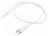 Cablu IEC C7 2x0,75mm2 1m alb 7A 125V LIAN DUNG