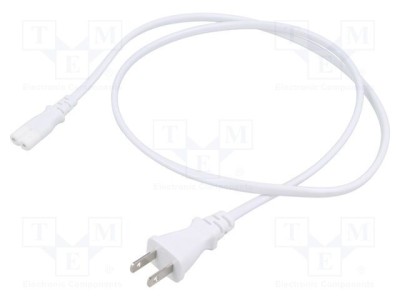 Cablu IEC C7 2x0,75mm2 1m alb 7A 125V LIAN DUNG foto