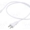 Cablu IEC C7 2x0,75mm2 1m alb 7A 125V LIAN DUNG