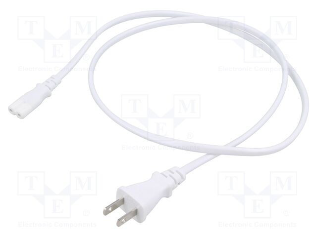 Cablu IEC C7 2x0,75mm2 1m alb 7A 125V LIAN DUNG