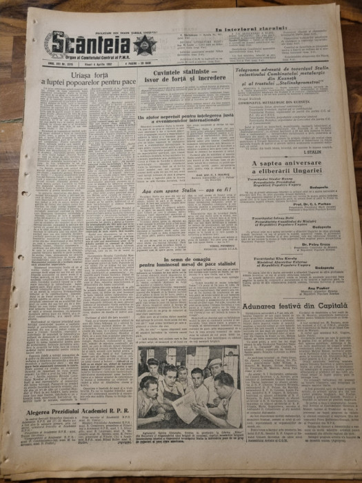 scanteia 4 aprilie 1952-raionul barlad,7 ani de la eliberarea ungariei