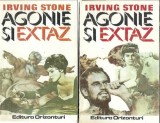 Agonie si extaz 2 volume Irving Stone editura Orizonturi 1993 literatura clasica romane celebre carte rara