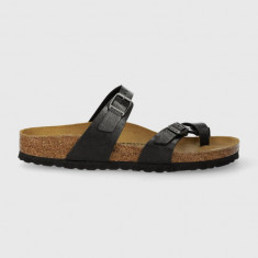 Birkenstock slapi Mayari femei, culoarea negru, cu toc plat, 1027333