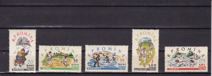 ROMANIA 1960 LP 506 SPORT PENTRU COPII LA SATE MNH