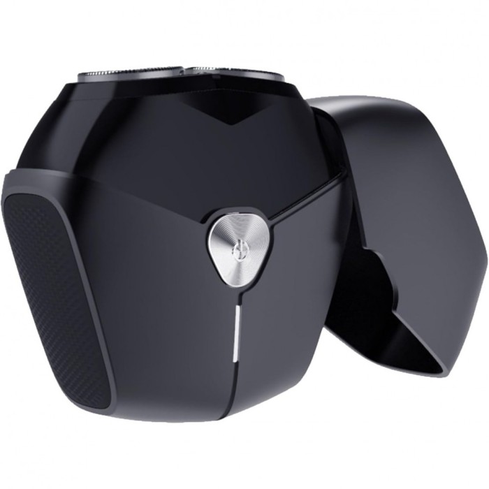 Aparat de ras portabil, flippy, 8w, autonomie 60 min, incarcare cablu type c inclus, periuta de curatare, husa, reincarcabil, 7.3x7.5x3.3 cm, negru