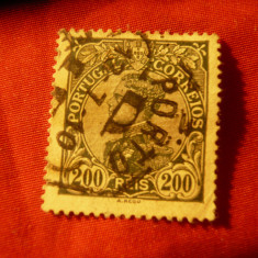 Timbru Portugalia 1910 Rege Manuel II val.200r stampilat