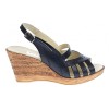 Sandale Dama Piele Naturala cu Platforma 7cm MVS Ciucaleti S64NBOX Negre, Vara, Lucrate Manual, Calapod Romanesc